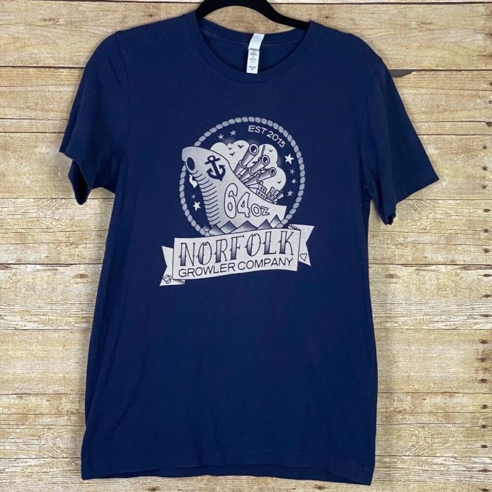 NORFOLK GROWLER COMPANY CASUAL CLASSIC EVERYDAY WEAR UNIQUE NAVAL SHIP T SZ. MED